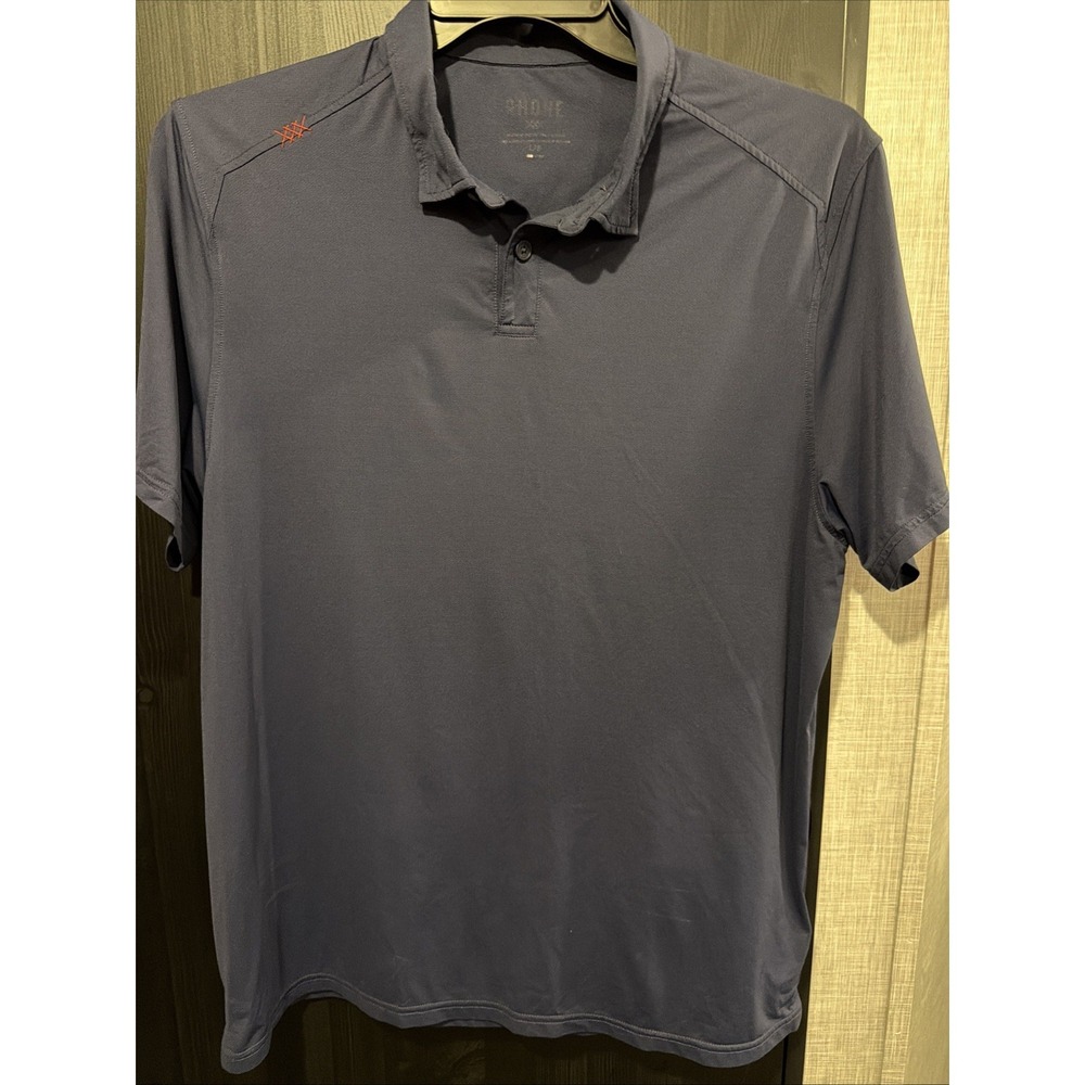 Rhone Delta Pique Polo Shirt Mens Large Navy Short Sleeve Performance Golf